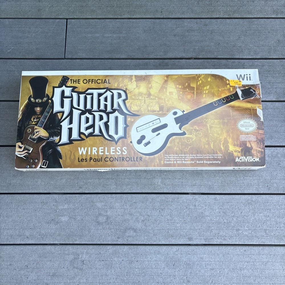 Guitar Hero Wireless Wii Les Paul Controller BOX Only And Manual